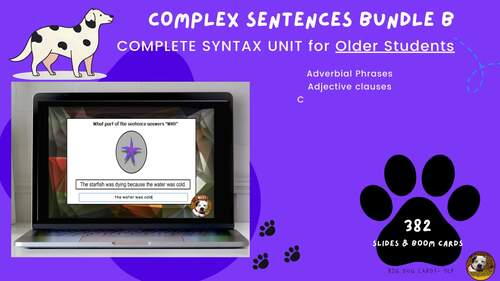 Complex Sentence Bundle B for Upper Elementary and Middle School