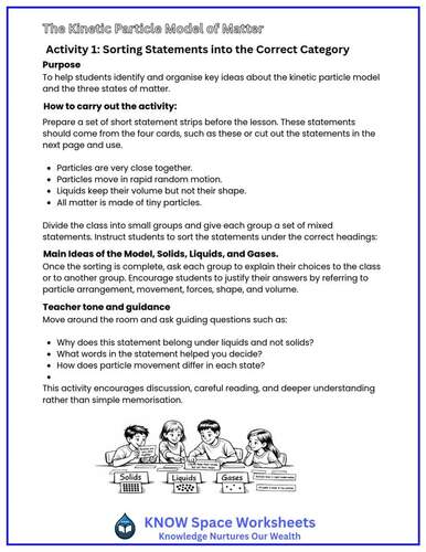 Kinetic Particle Model Cards & 3 Activities: Solids, Liquids, Gases ...