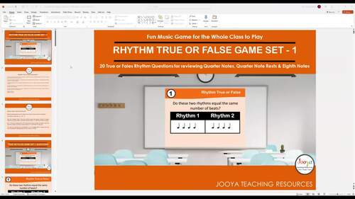Rhythm True or False Game - Set 2 by Jooya Teaching Resources | TPT