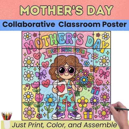 Best Mom Ever Collaborative Poster | Mother's Day Art Activity by Pixel ...