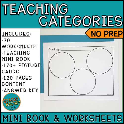 Teaching Categories Mini Book and Worksheets for Speech Therapy | TPT