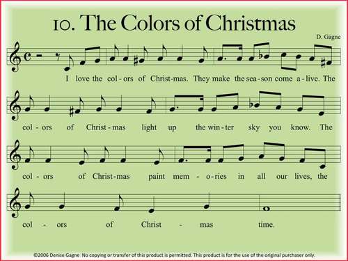 The Colors of Christmas by Themes and Variations Musicplay | TPT