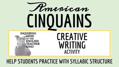 American Cinquain Poem Template for High School Creative Writing ...
