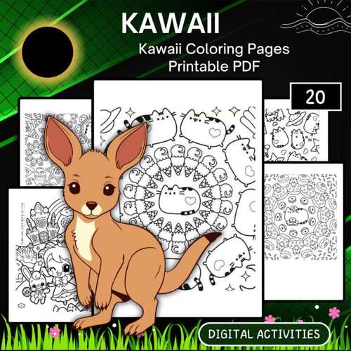 Kawaii Coloring Pages Printable PDF by GLD Worksheet Kids | TPT