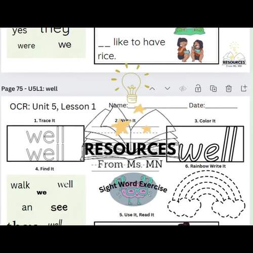 Open Court Daily Sight Word Practice, First Grade, Unit 5 Bundle