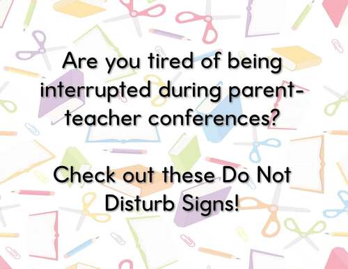 Parent Teacher Conference Do Not Disturb Sign - Summertime Polka Dots