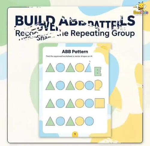 BeeKids Pattern Foundations Vol. 1 | Preschool Math Worksheets | AB ABB ...
