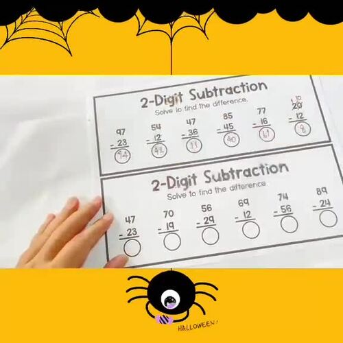 2-Digit Subtraction With And Without Regrouping Halloween| Halloween ...