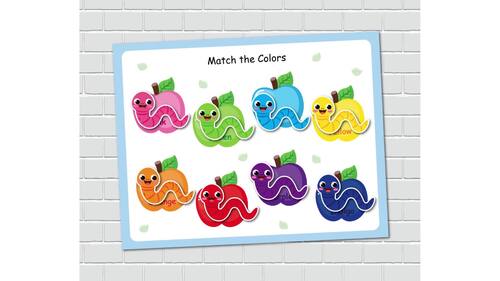 Apple Color Matching Activity, Color Printables, Toddler Busy Book