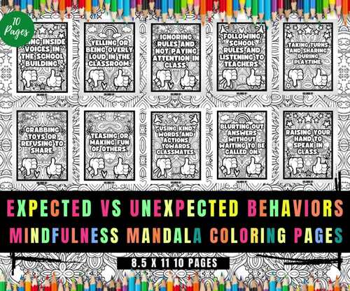 Expected Vs Unexpected Behaviors Printable Coloring, No Prep | TPT