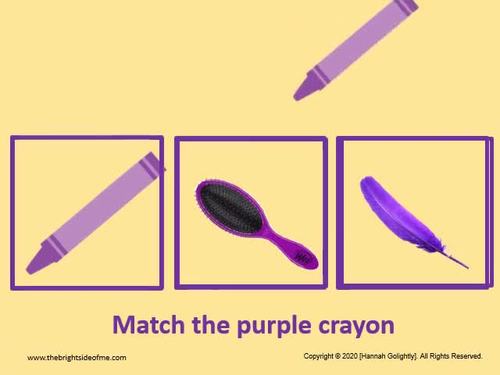 CVI Match Purple Items. Book 2 - CVI, LowVision, Multiple Disabled, AAC ...