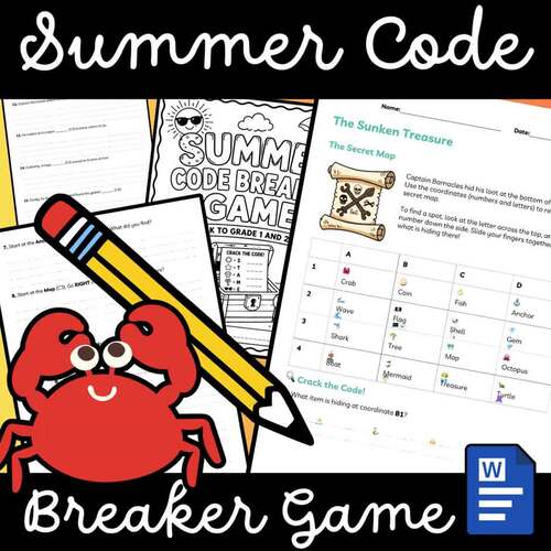 Summer Code Breaker Game Worksheets | Escape Room Decoding Activity ...