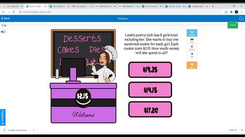 Multiply Whole Numbers by Decimals Boom Cards by Hands on Learning LLC