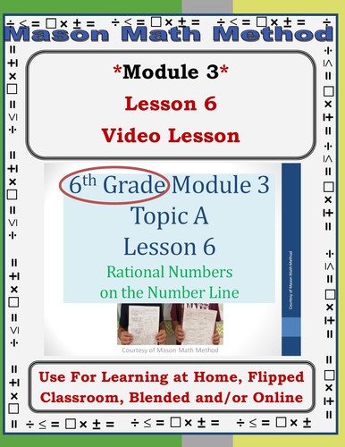Preview of 6th Grade Math Mod 3 Video Lesson 6 Rational Number on Number Line Distance/Flip