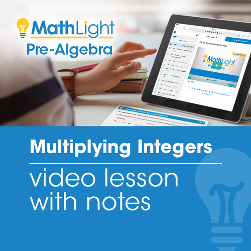 Preview of Multiplying Integers Video Lesson w/Student Notes