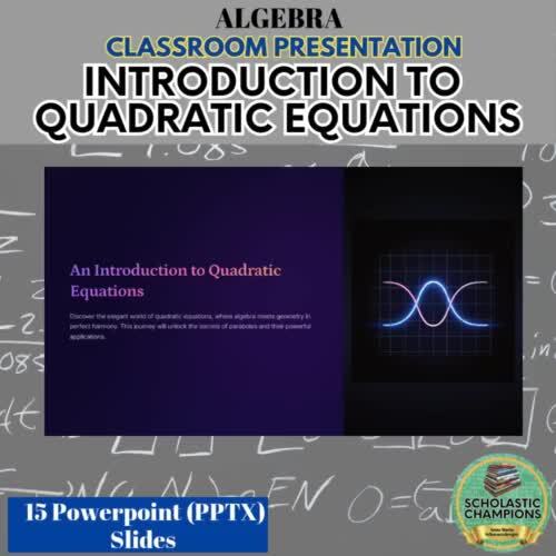 INTRODUCTION TO QUADRATIC EQUATIONS * Algebra Powerpoint PPTX Presentation