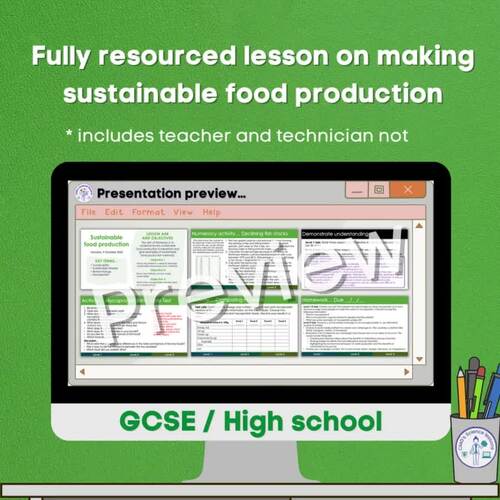 Sustainable food production (GCSE) by CMGs Science lessons TPT
