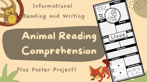 Rainforest Animal Reading Comprehension and Animals Informational Text ...
