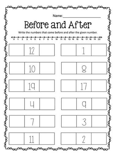 Before and After Numbers 0-20 by Lovin' Kindergarten | TpT