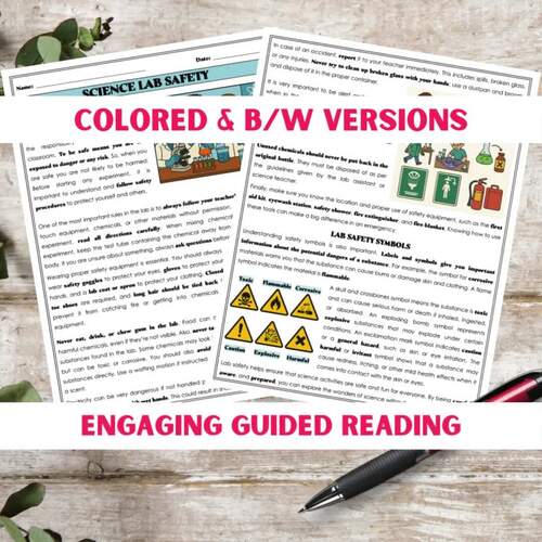 Science Lab Safety Rules Reading Comprehension Passage & Questions Worksheet
