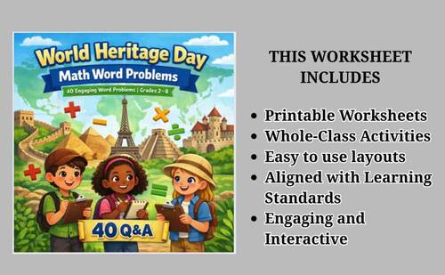 World Heritage Day Math Activities | 40 Word Problems for Grades 2–8 ...