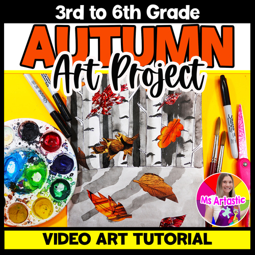 Autumn Birch Tree Forest Art Lesson Autumn Art Project Fall Tree Art ...