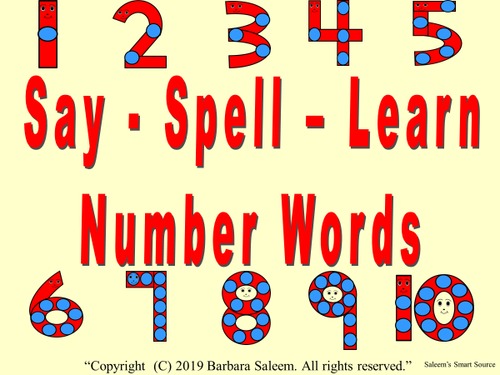 Preview of Say - Spell - Learn Number Words