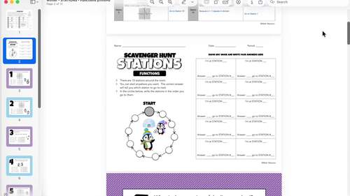 8th Grade Math Fun Winter Activity Linear Functions Review Stations Task Cards