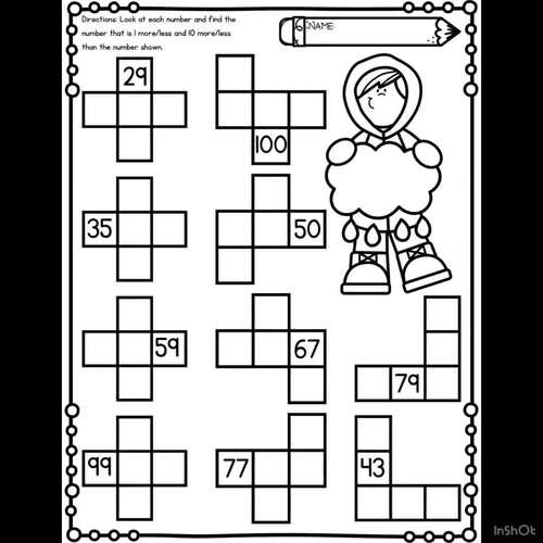 Mental Math 120’s Grid Puzzles — 10 More and 10 Less with Weather Theme