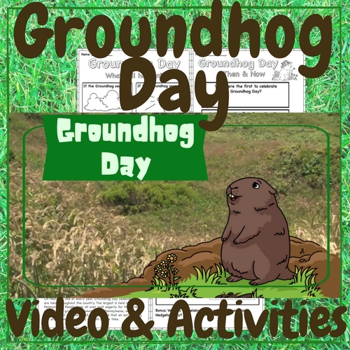 Preview of February Groundhog Day Video + Activities Kit!