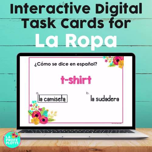 Spanish Clothing Vocabulary BOOM CARDS La Ropa by La Profe Plotts