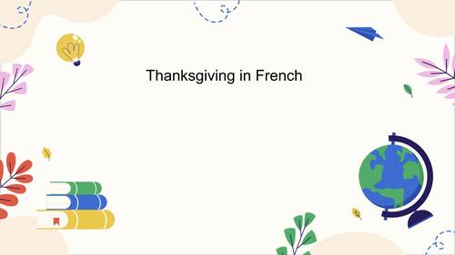 Preview of Thanksgiving in French