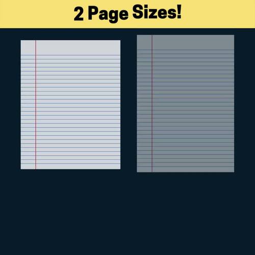 Lined notebook paper college wide jumbo ruled digital paper