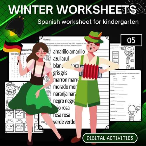 Spanish worksheet for kindergarten by Outside Box kids | TPT