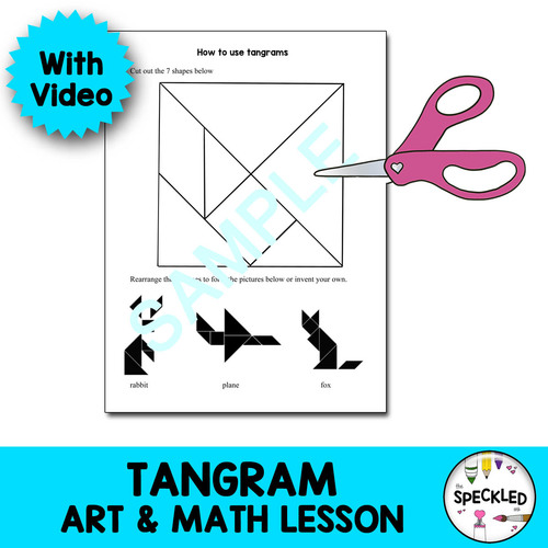 Preview of Tangram Art Lesson Plan with video demo. Teaching Composite Shapes