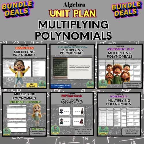 MULTIPLYING POLYNOMIALS - Unit Curriculum BUNDLE