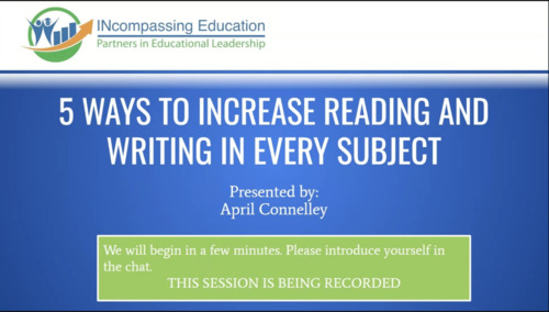 Preview of 5 Ways to Increase Reading & Writing in Every Subject- Professional Learning