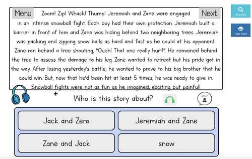 Winter Short Stories Boom Cards Worksheets Bundle Digital