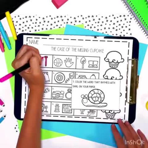 Rhyming Escape Room Literacy Center for Preschool, PreK, Kindergarten, 1st