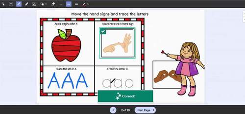 Auslan Alphabet workstation with Australian Sign Language-Frayer Model