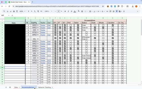 Editable All-in-One Student Data Tracker - Assessment, Accommodation ...