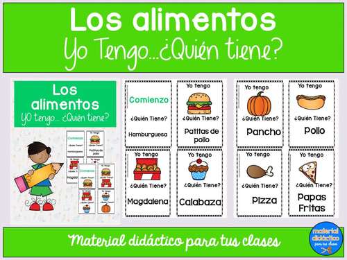 Los Alimentos, Yo tengo...¿Quién tiene?| Spanish Resources | TPT