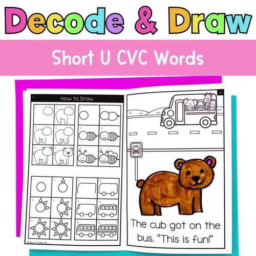 Short U Decodable Readers CVC Words - Decode and Draw Books - Science ...