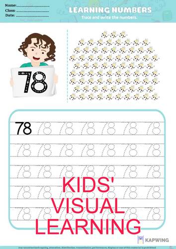 Writing Numbers 76-100, Formation, Trace, Count and Free Hand ...