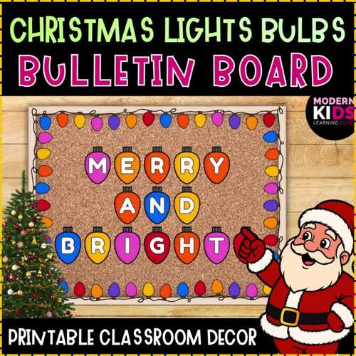 Editable Christmas Light Bulbs Bulletin Board Letters Template ...