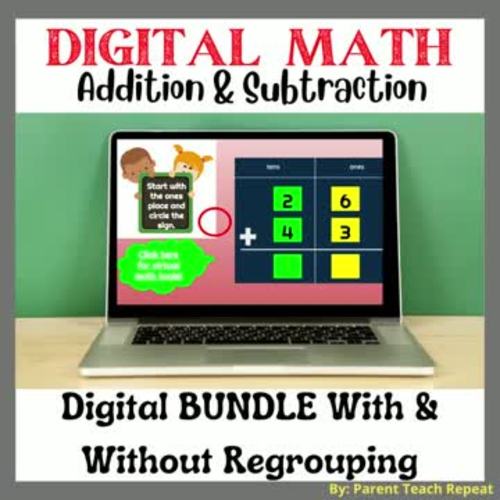 Digital Math Activities Centers | Add & Subtract BUNDLE | Editable Google Slides