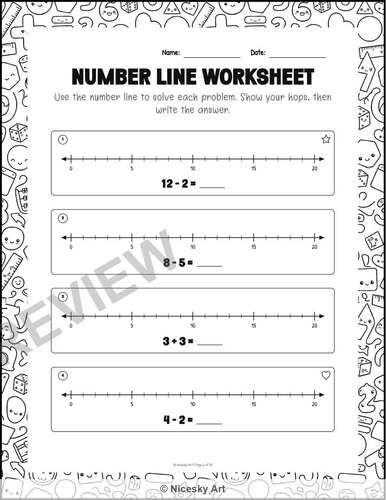 Addition & Subtraction Number Line Worksheets Within 20 | Grades 2-4