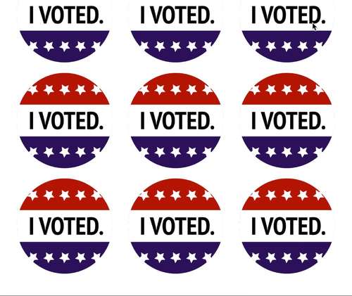 Printable quot I Voted quot round label sticker template for mock election