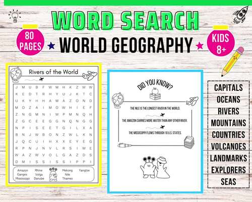 Word Search Activity Book - Theme: Geography by Power Kids by Marina