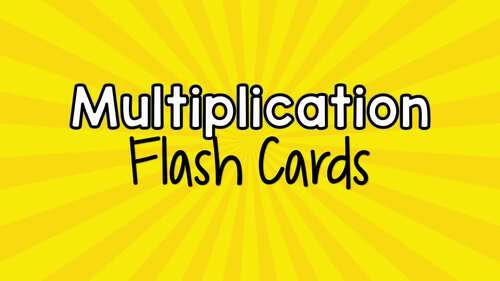 Preview of Multiplication Flash Cards - 50 Questions